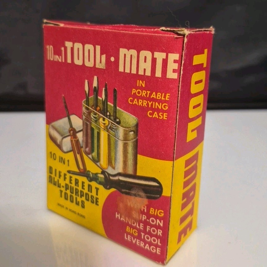 VTG 10 in 1 Tool Mate Screwdriver Set In Case Rare Original Box Hong Kong