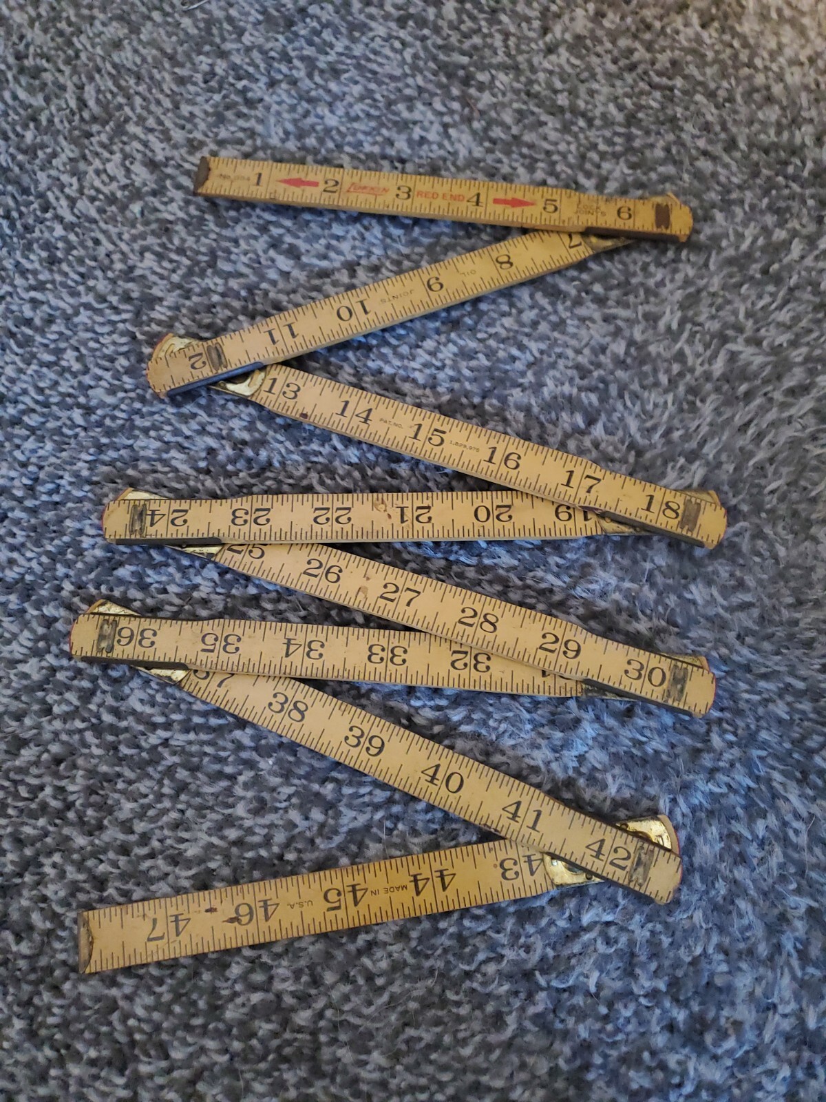 Vintage No.054 Lufkin 48″ Red End Rule Made In USA