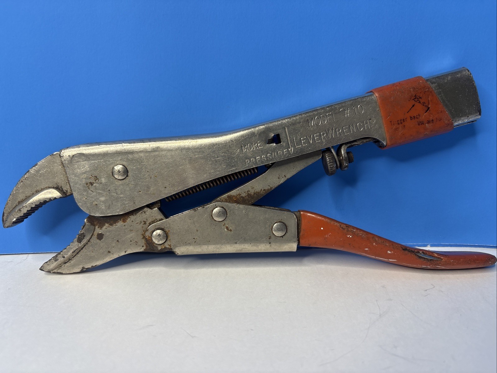 Vintage Leverage Tools Inc. Model #10 Lever Wrench Locking Pliers Made in USA