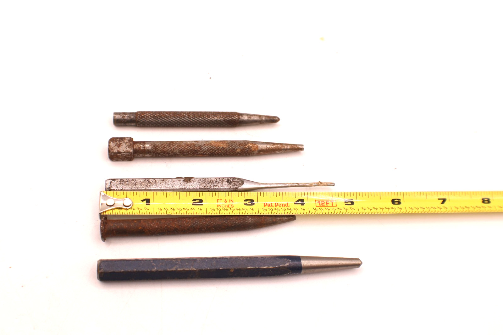 Lot of 5 Vintage Punches Chisels Metalworking Woodworking Hand Tools Mixed Sizes