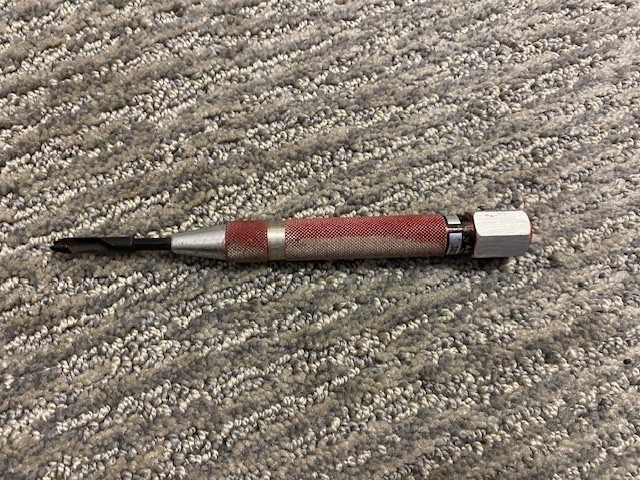 Vintage A M P Inc. Tool No. 380306-3 Spring Loaded Punch Inter-Changeable 6-1/2″