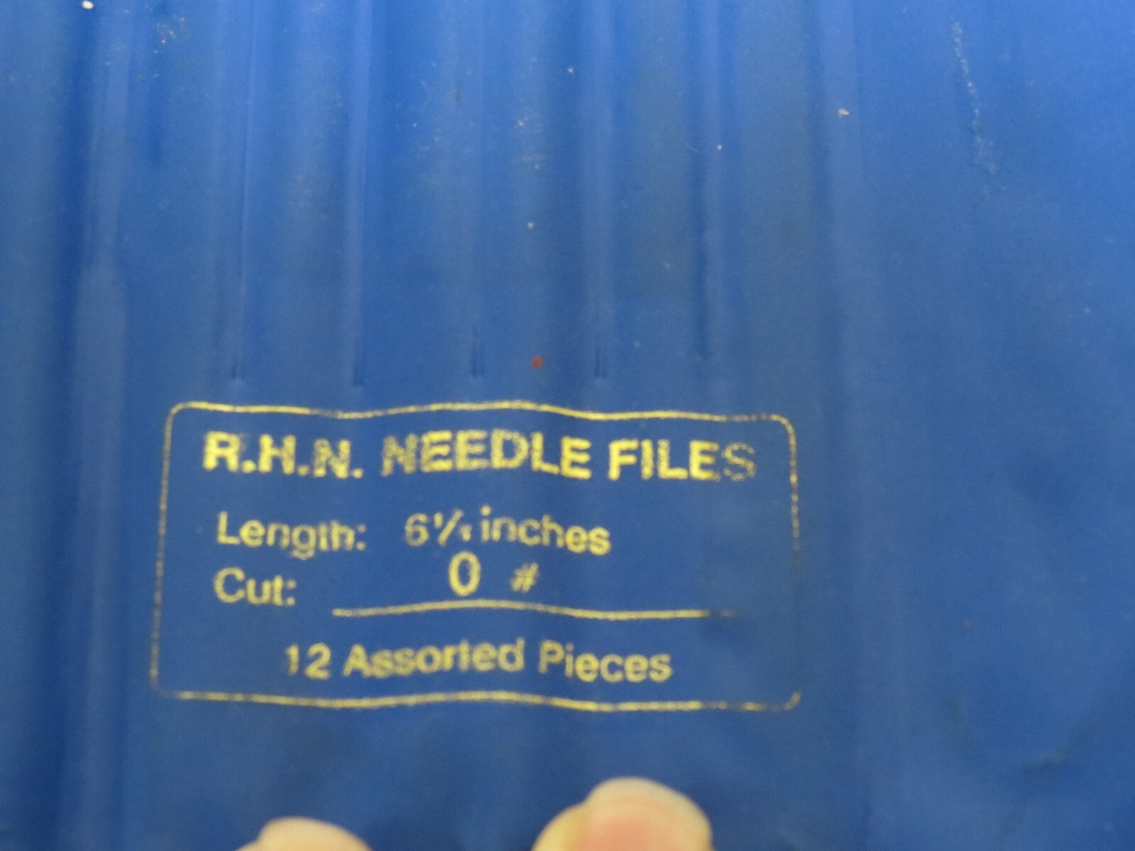 R.H.N. Needle Files 12 Pieces 6 1/4″ Cut 0 w/ case