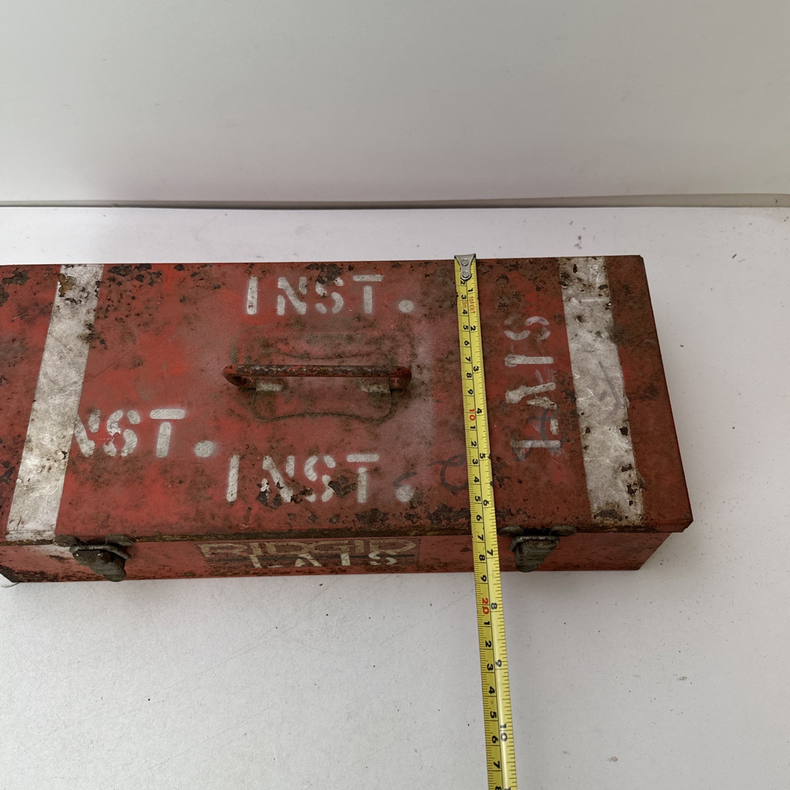 Vintage Ridgid Tool Box Red Metal LAIS As Is