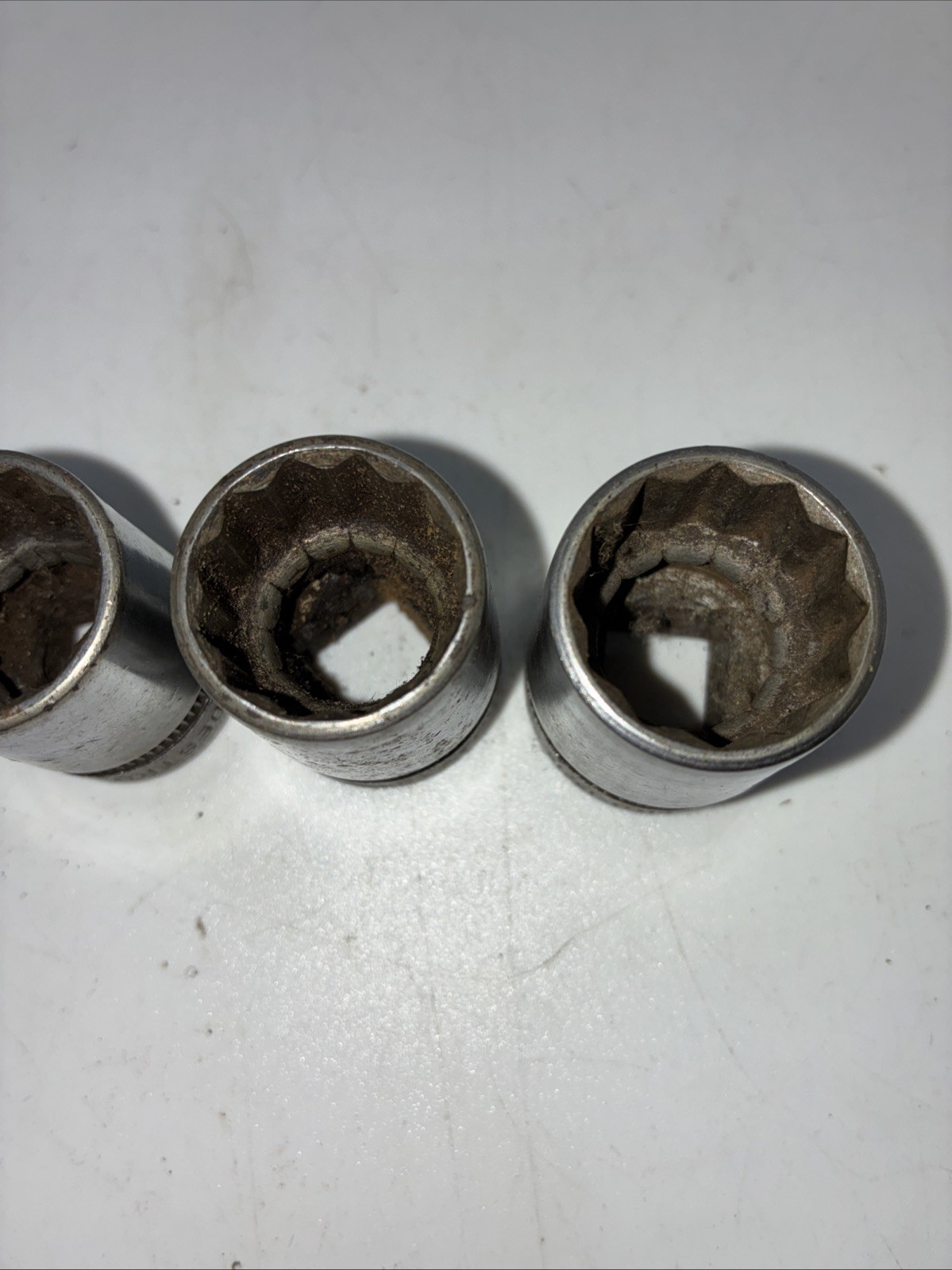 Lot Of Vtg Indestro Sockets 1/2” Drive, 12pt 9/16, 3/4, 25/32, 13/16
