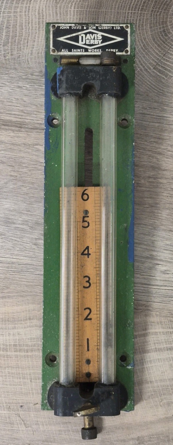 VINTAGE MANOMETER PRESSURE GAUGE GAS TEST U-GAUGE DAVIS DERBY