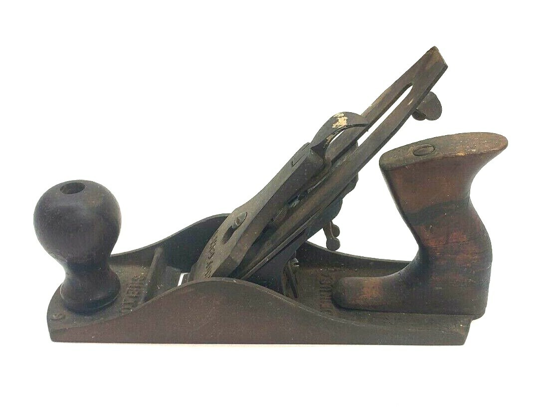 Shelton Wood Plane Metal Base Smooth Wood Plane 10”L x 2 7/16”W x 4 ½”H Vintage