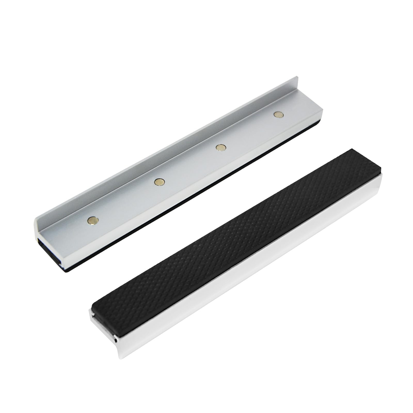 6 Inch Vise Jaw Pads, Universal Aluminum Alloy 6 Inch, Silver Tone and Black