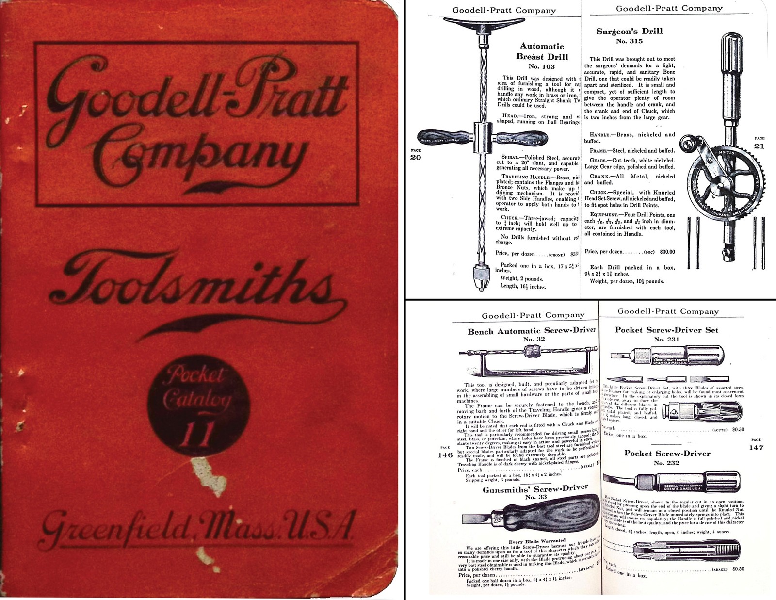 Orig. Goodell-Pratt Co. General Line Catalog No. 11 – 344 Pages – mjdtoolparts