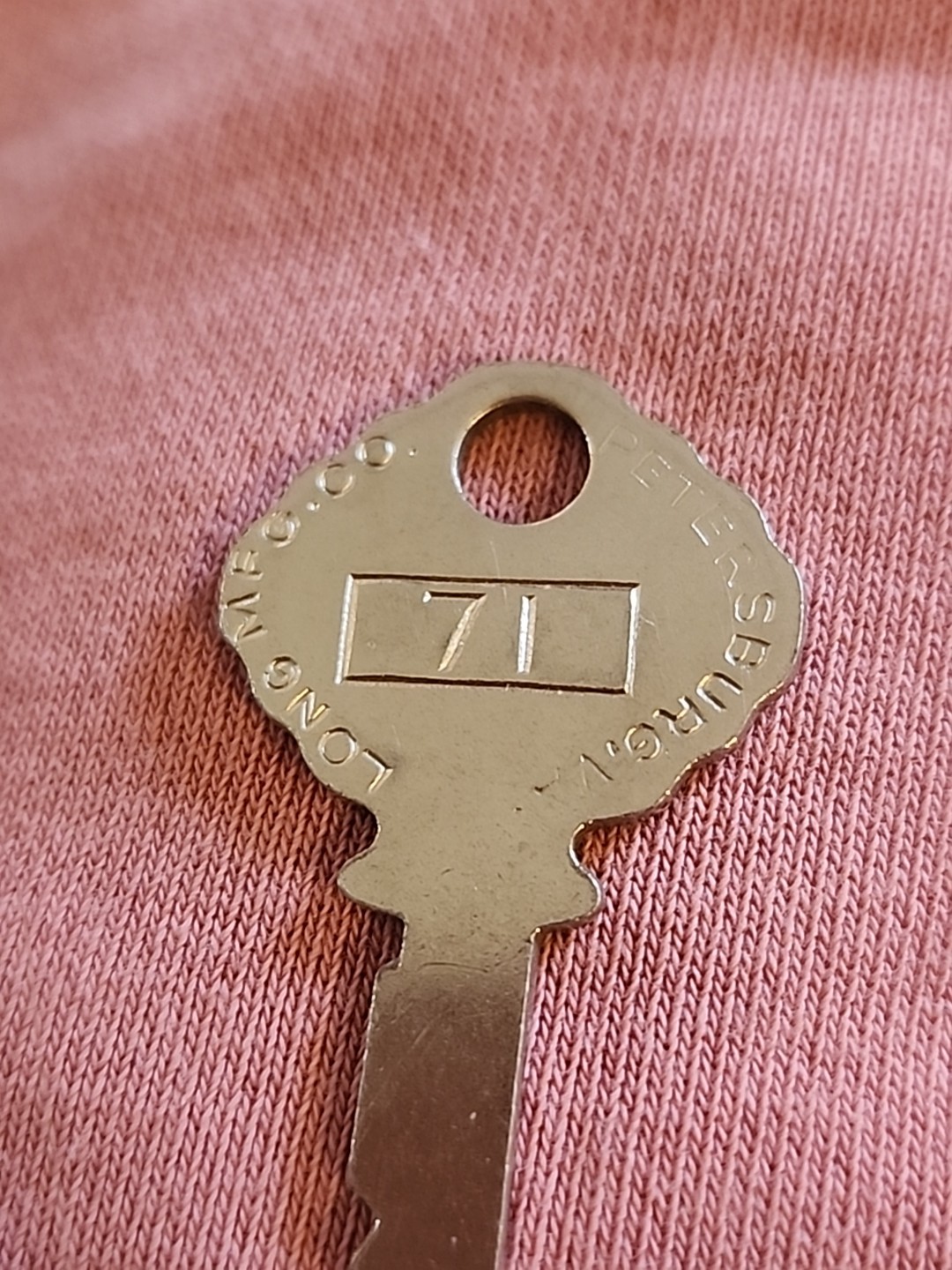 Vintage Long Lock Co. Petersburg Va. Key # 71 Key Nice