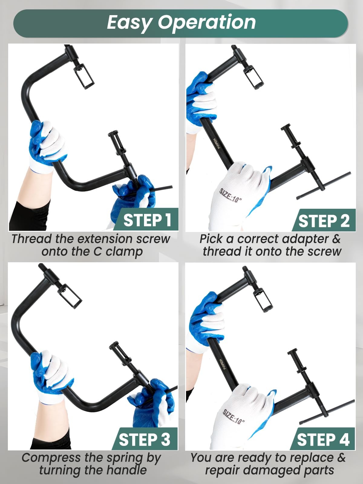 Valve Spring Compressor 10pcs Valve Spring Removal Tool for Motorcycle, ATV, Car