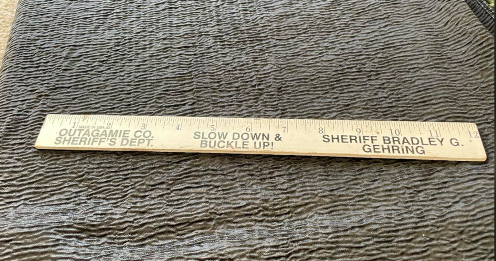 Ruler Outagamie County Sheriff Dept Bradley G Gehring 12 in. Police Wisconsin