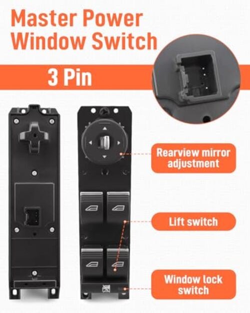 Master Power Window Switch Driver Side Fit for C-Max 2013-2018, for Escape