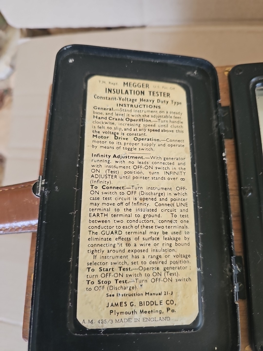 Megger Testing Set Series 1 With General Electric Motor