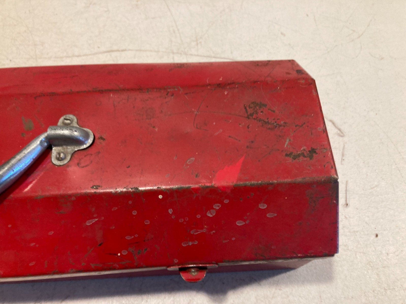 Vintage Waterloo Metal Tool Box Red With Tools Wrenches Allen Keys Hand Tools