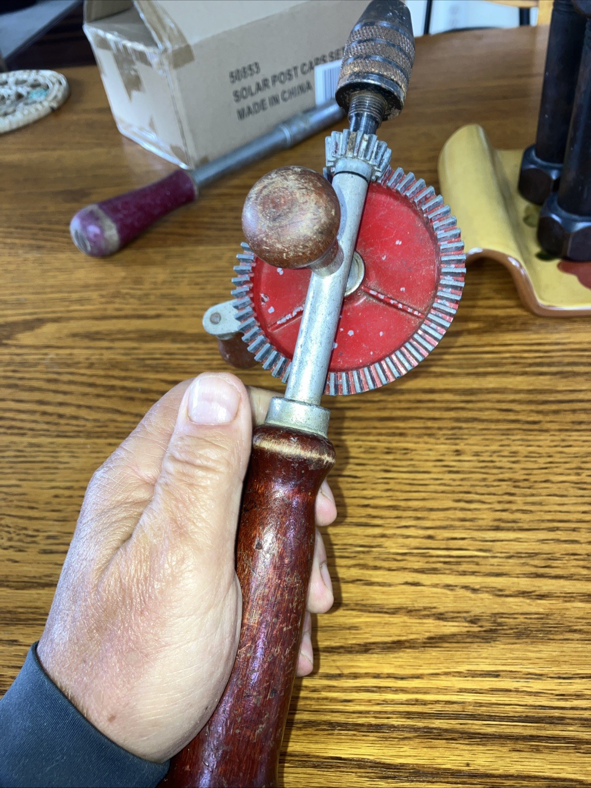 Vintage G. M. CO, MFG. Hand Crank Drill Made In USA 11”