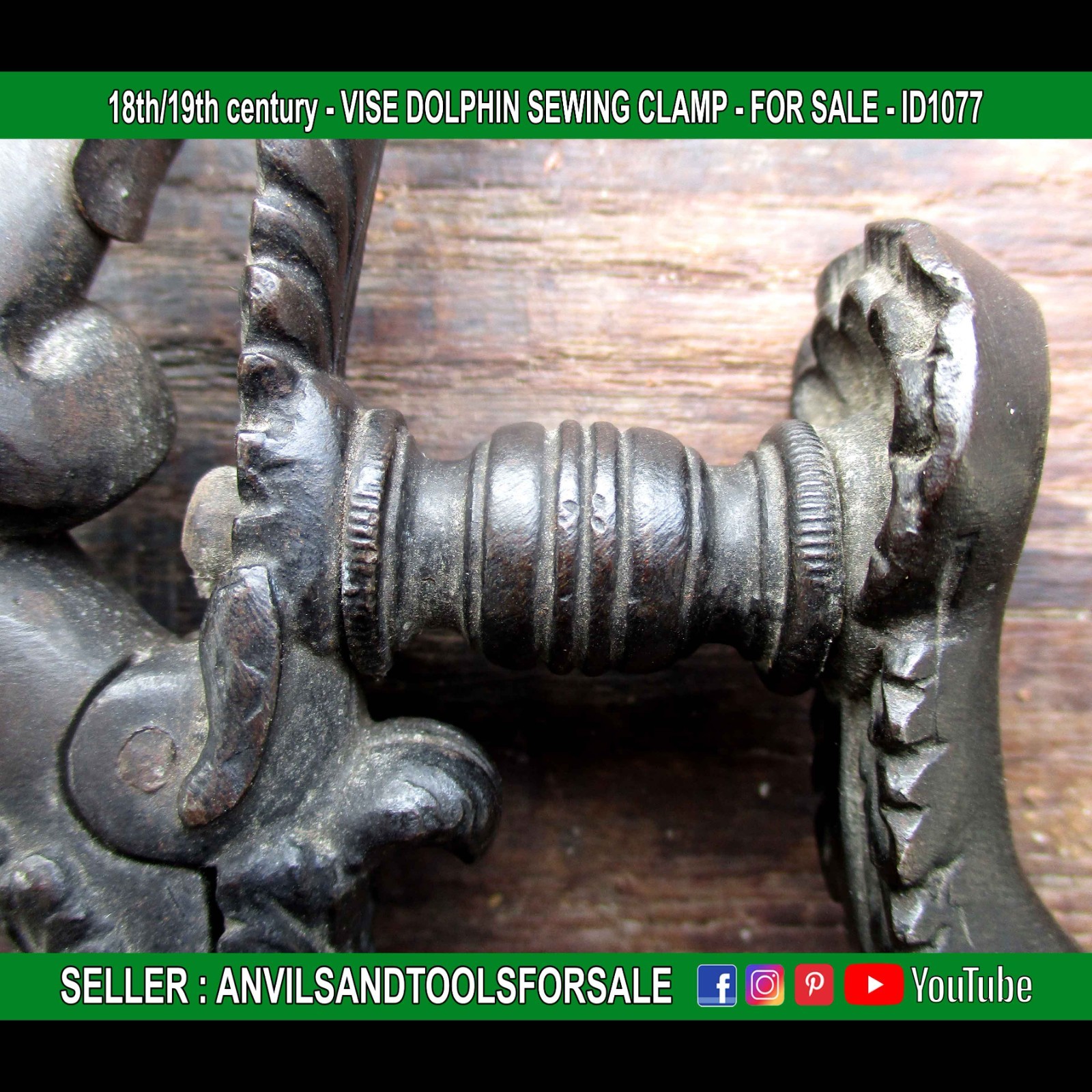 18th/19th century – VISE DOLPHIN SEWING CLAMP – ID1077