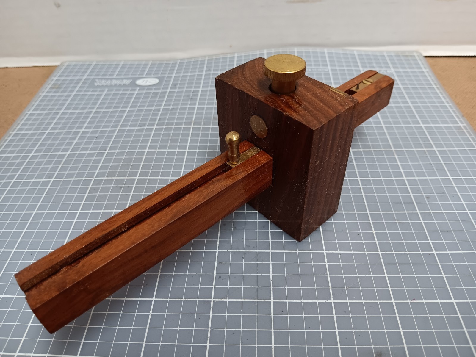 Brass and Wood Mortise Marking Scribe Wood Working Tool No Maker Mark