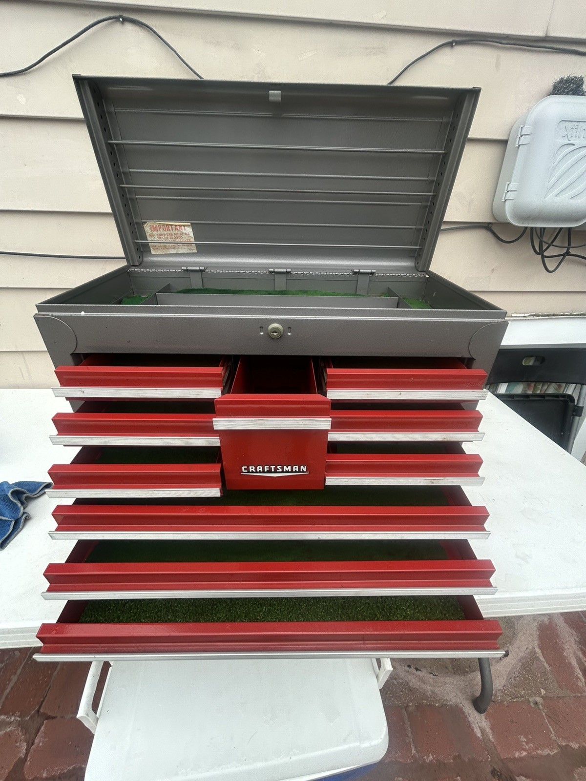Vintage 1972 Craftsman 10 Drawer Top Tool Chest 26″