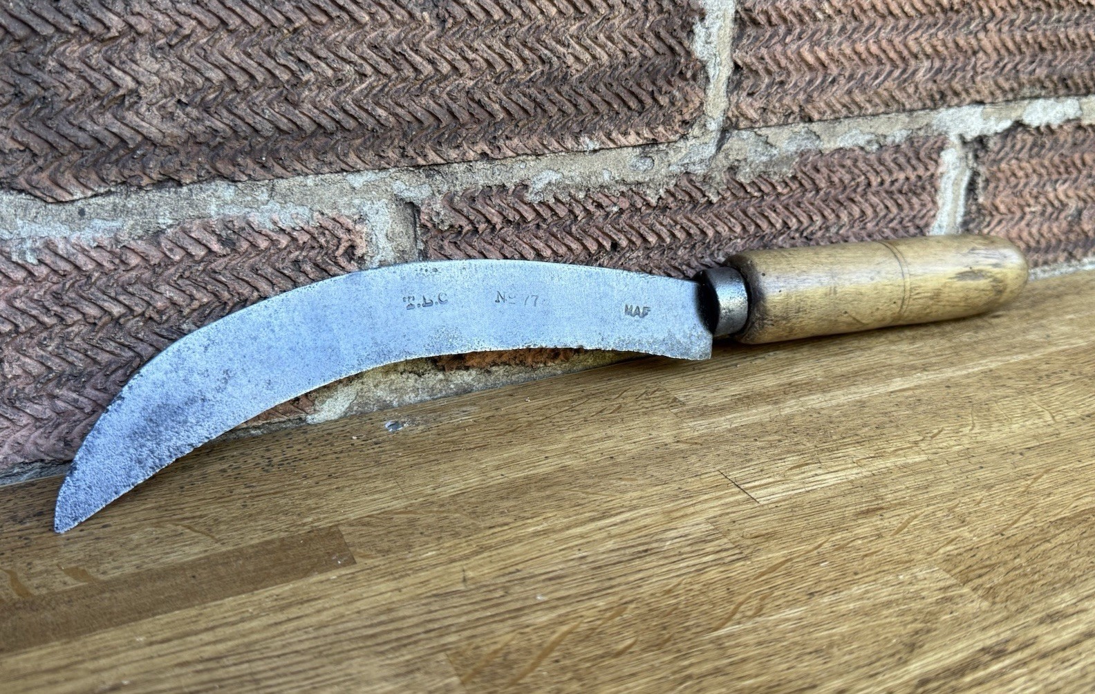 Vintage 8” T.B.C No 77 MAF Billhook Slasher Hedgelaying Garden Old Tool