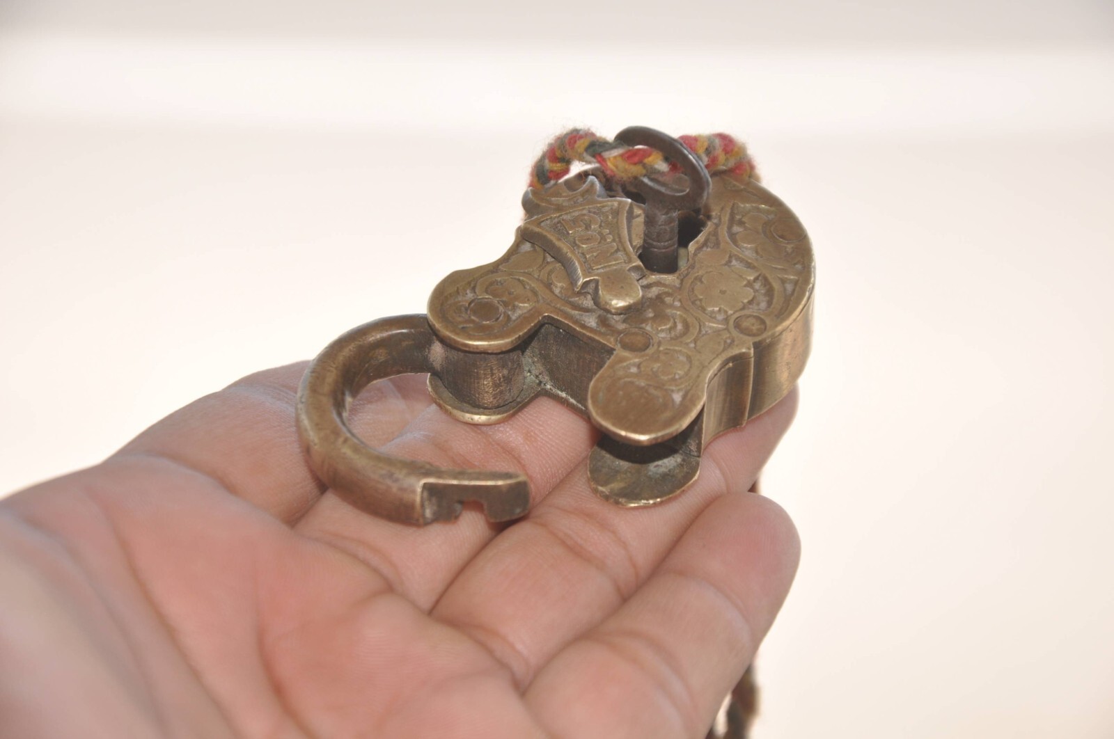 Vintage Brass Unique Flower Engraved Handcrafted Padlock,Collectible