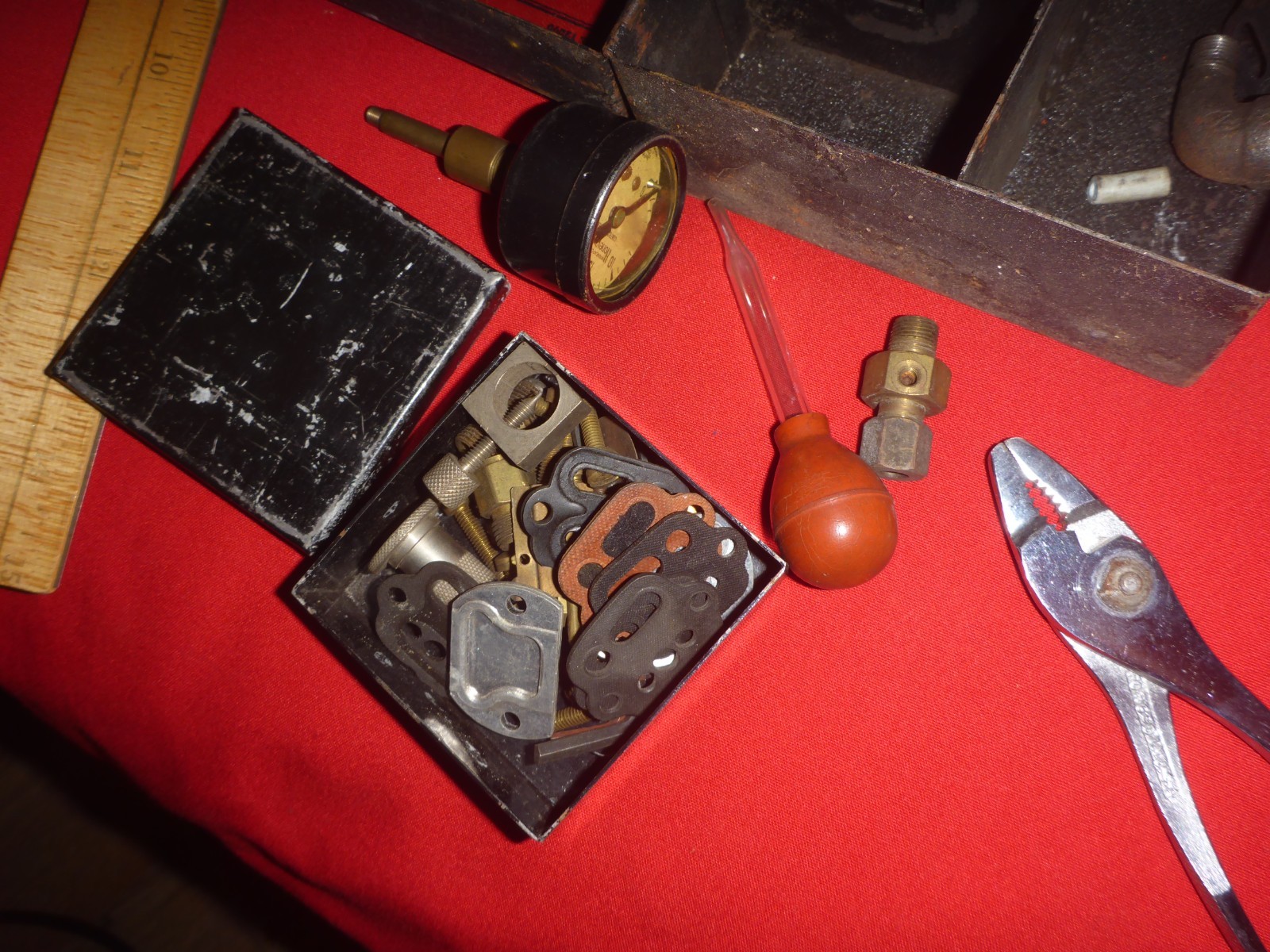 Vintage Metal Mechanics Tool Kit Set Johnson Service Company Industrial Building