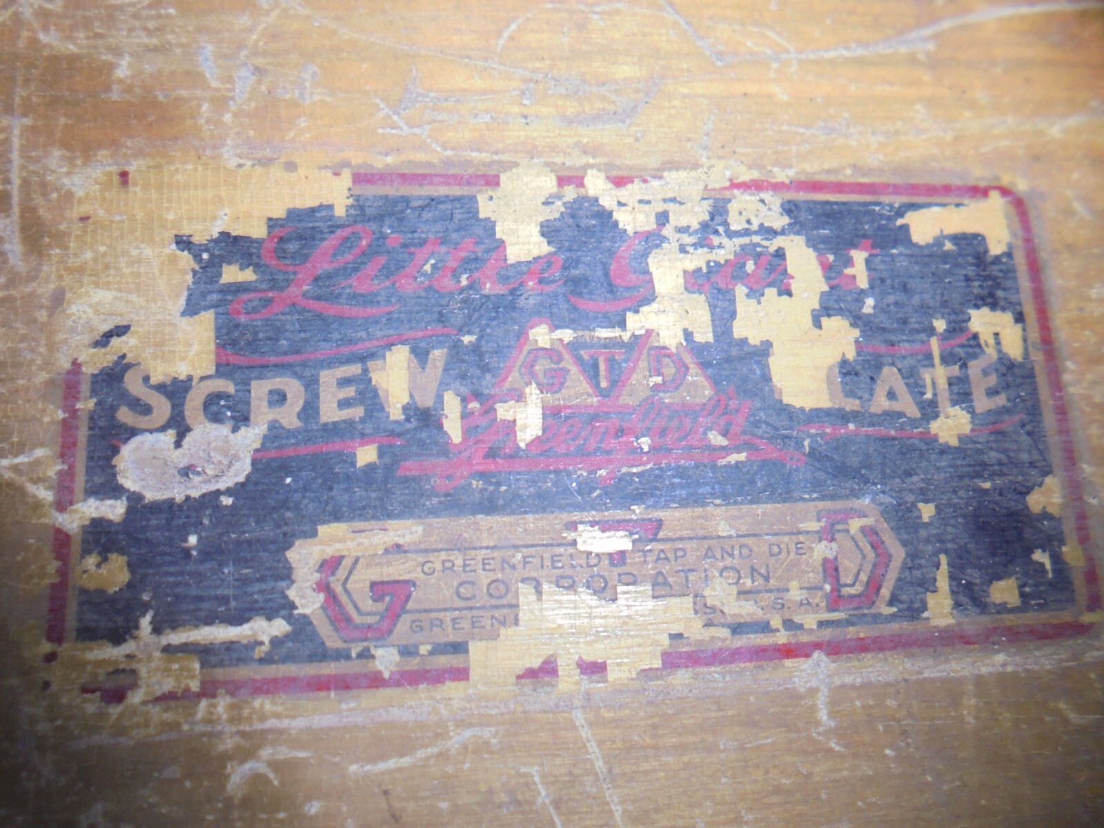 VINTAGE TAP & DIE SET, GREENFIELD LITTLE GIANT AA-4 SCREW PLATE