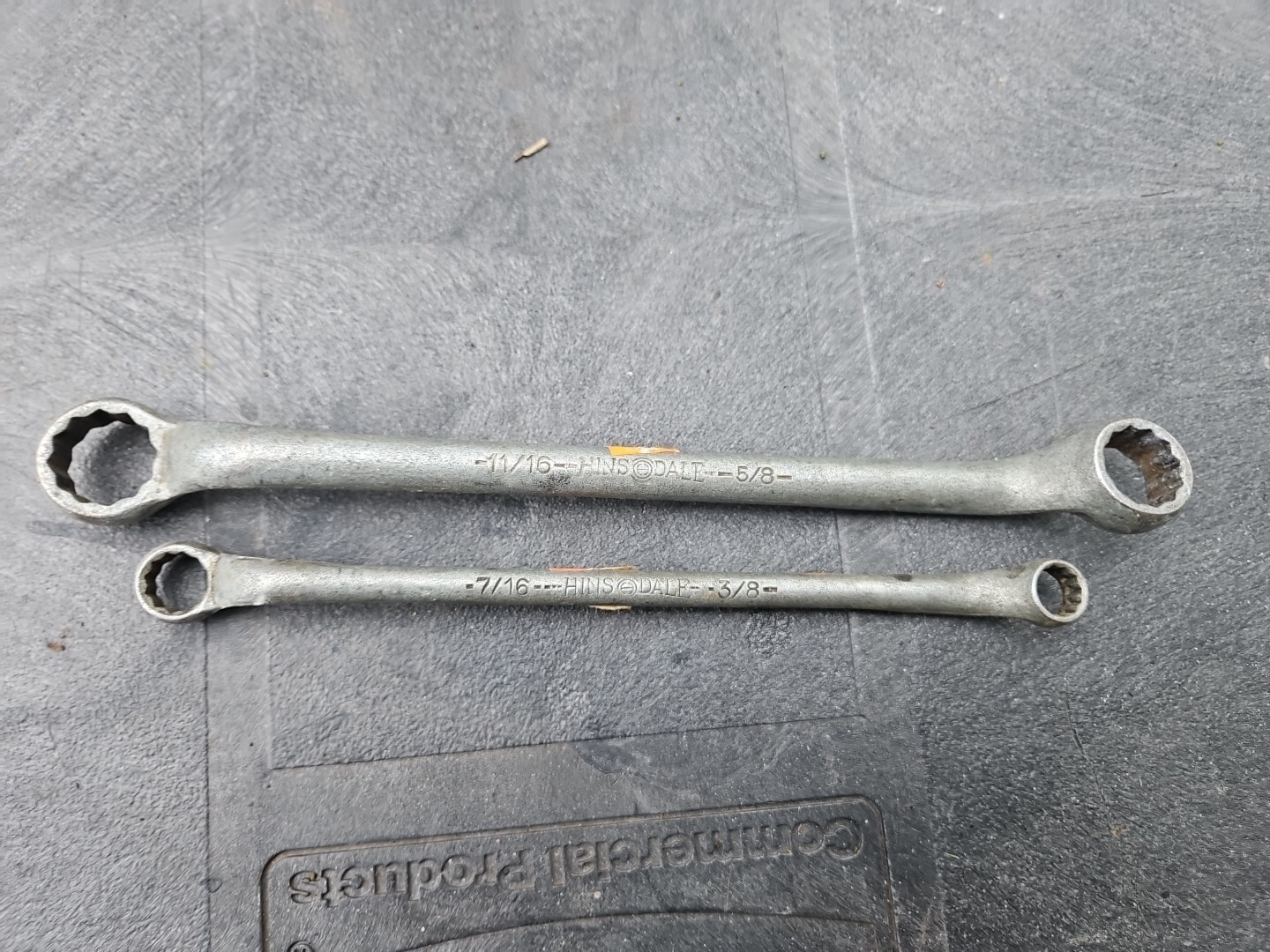 Vintage Hinsdale 11/16″ X 5/8″ & 7/16″ X 3/8″ Offset Box End Wrench Round Beam