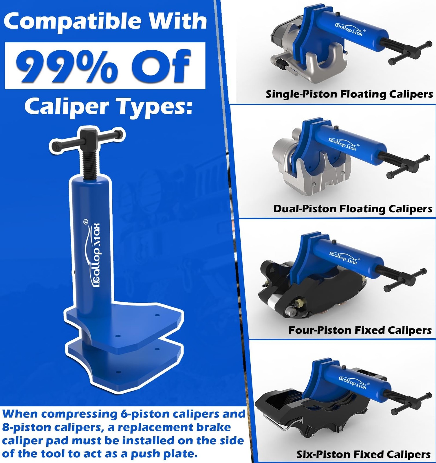 Multi Piston Brake Caliper Compression Tool Brake Caliper Press Tool Heavy Du…