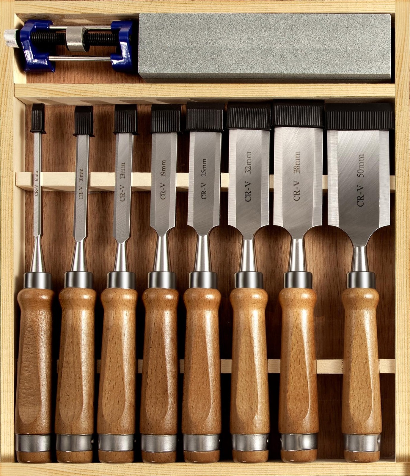 10 Pieces Wood Chisel Set, 1/4″~2″ Woodworking Chisel Kit with Sharp CR-V 60 …