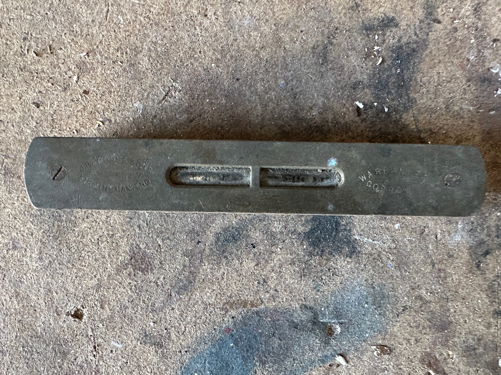 Old Solid J Rabone & Sons Hardwood and Brass Pocket Spirit Level Vintage
