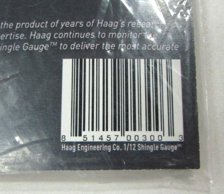 Haag 1/12 Shingle Guage ~ Estimates 3-Tab Fiberglass Haag Education