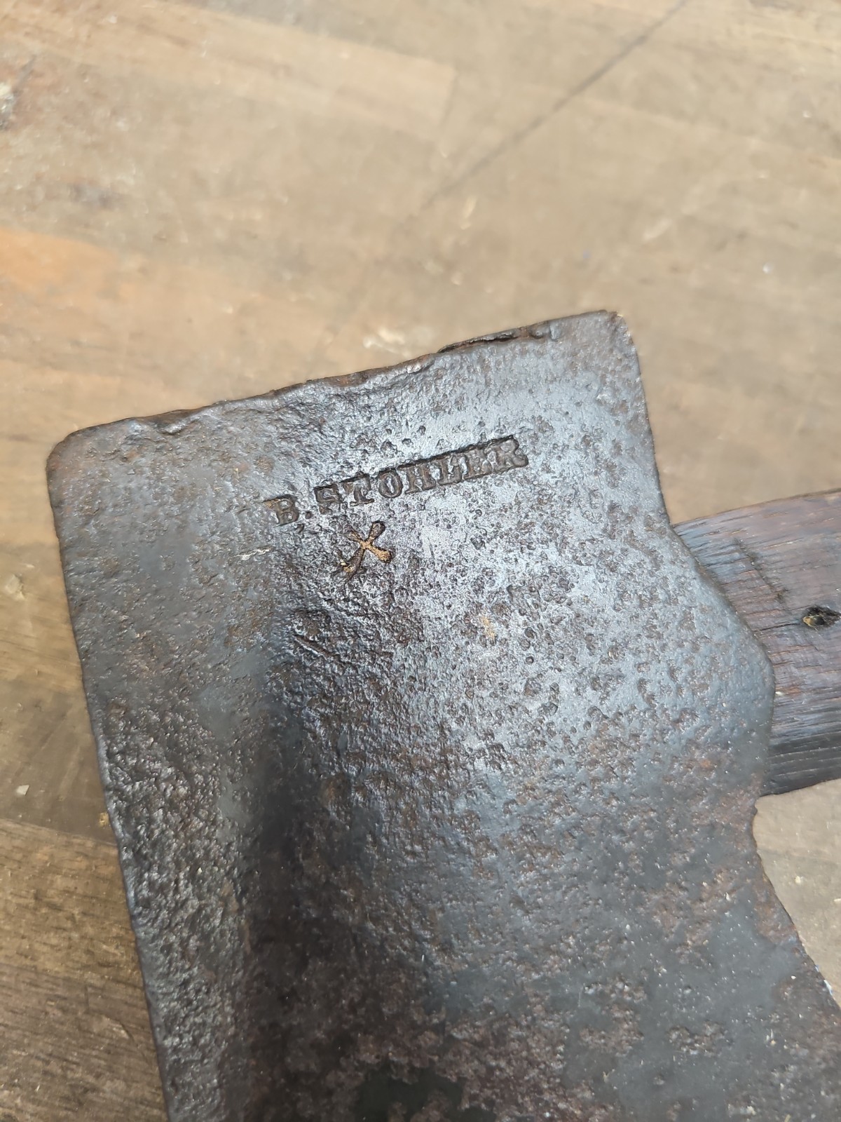 AC18- Antique Hand Forged JB STOHLER AXE Schaefferstown Pa 4 lb 7 oz