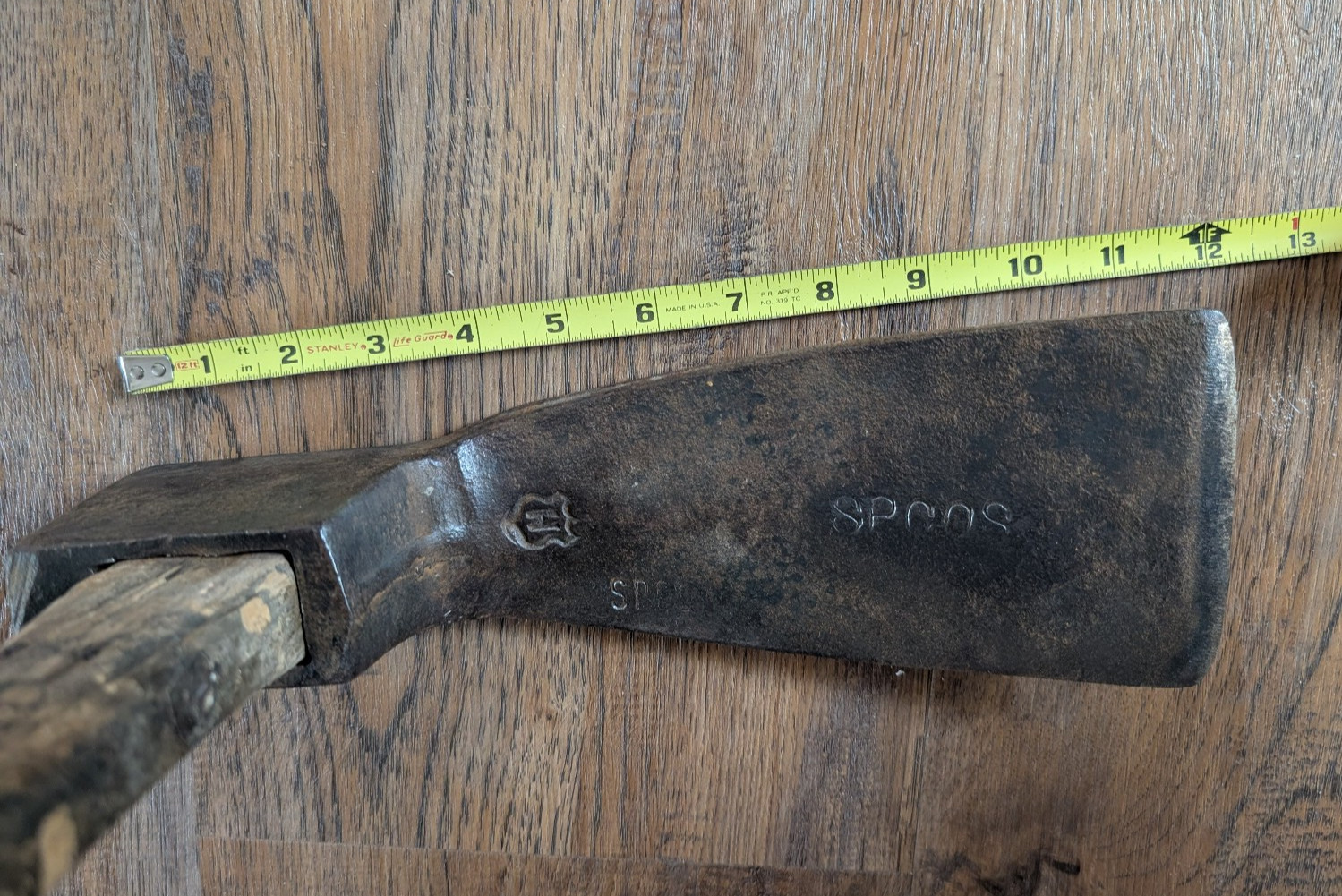 Antique Adze w/ Handle Railroad SPCOS (Southern Pacific) Hubbard 12 x 4 inch