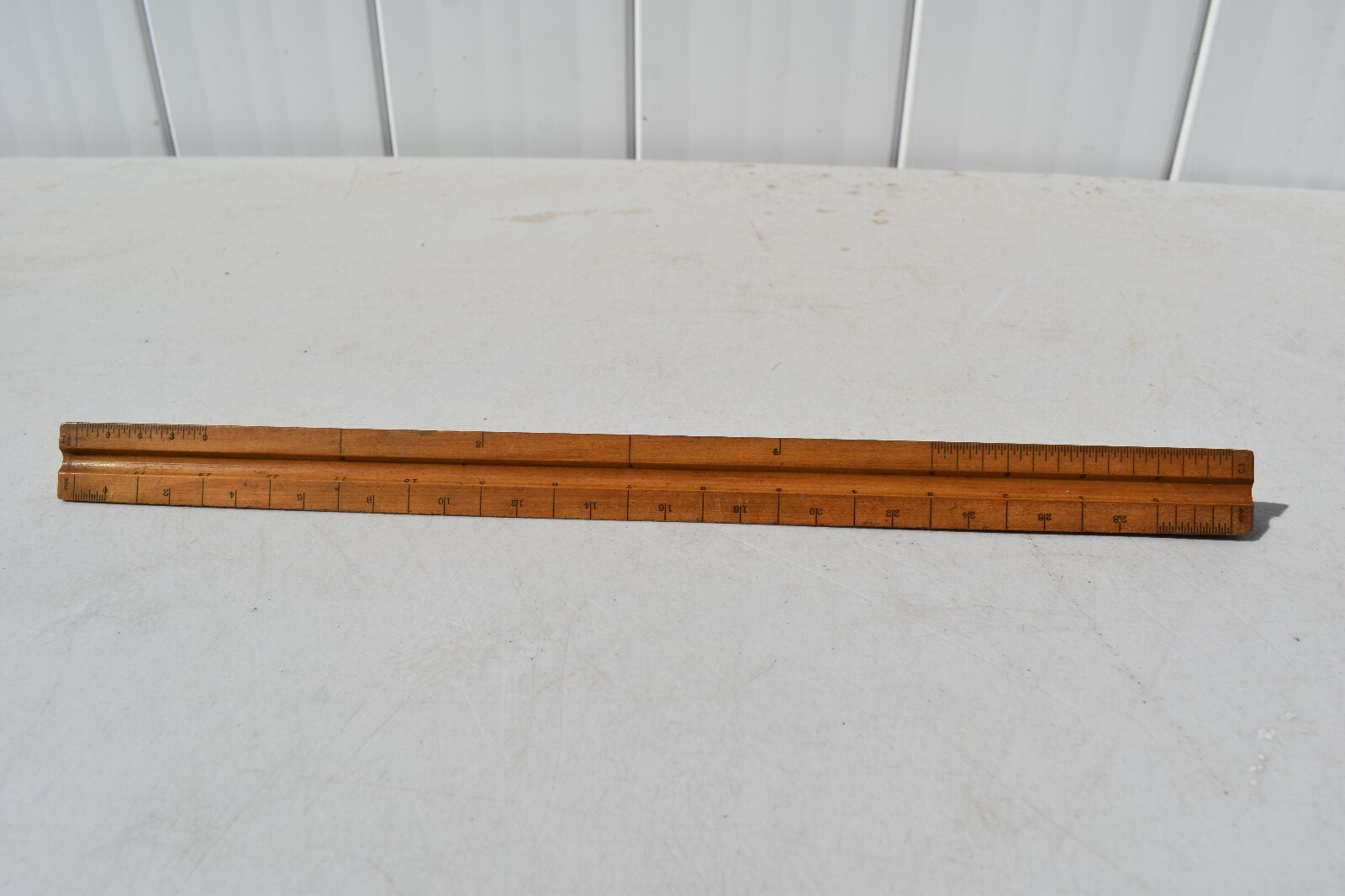 VINTAGE ADVERTISING WOODEN RULER FOR B.L.MAKEPEACE PRINTING SUPPLIES BOSTON MASS
