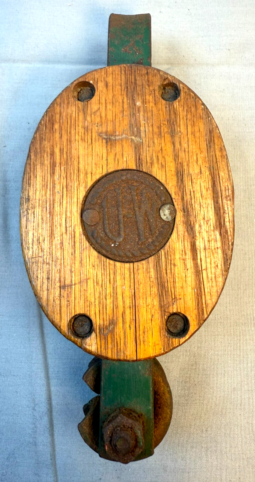Vintage Upson Walton Wooden Block Tackle Pulley Nautical Tool