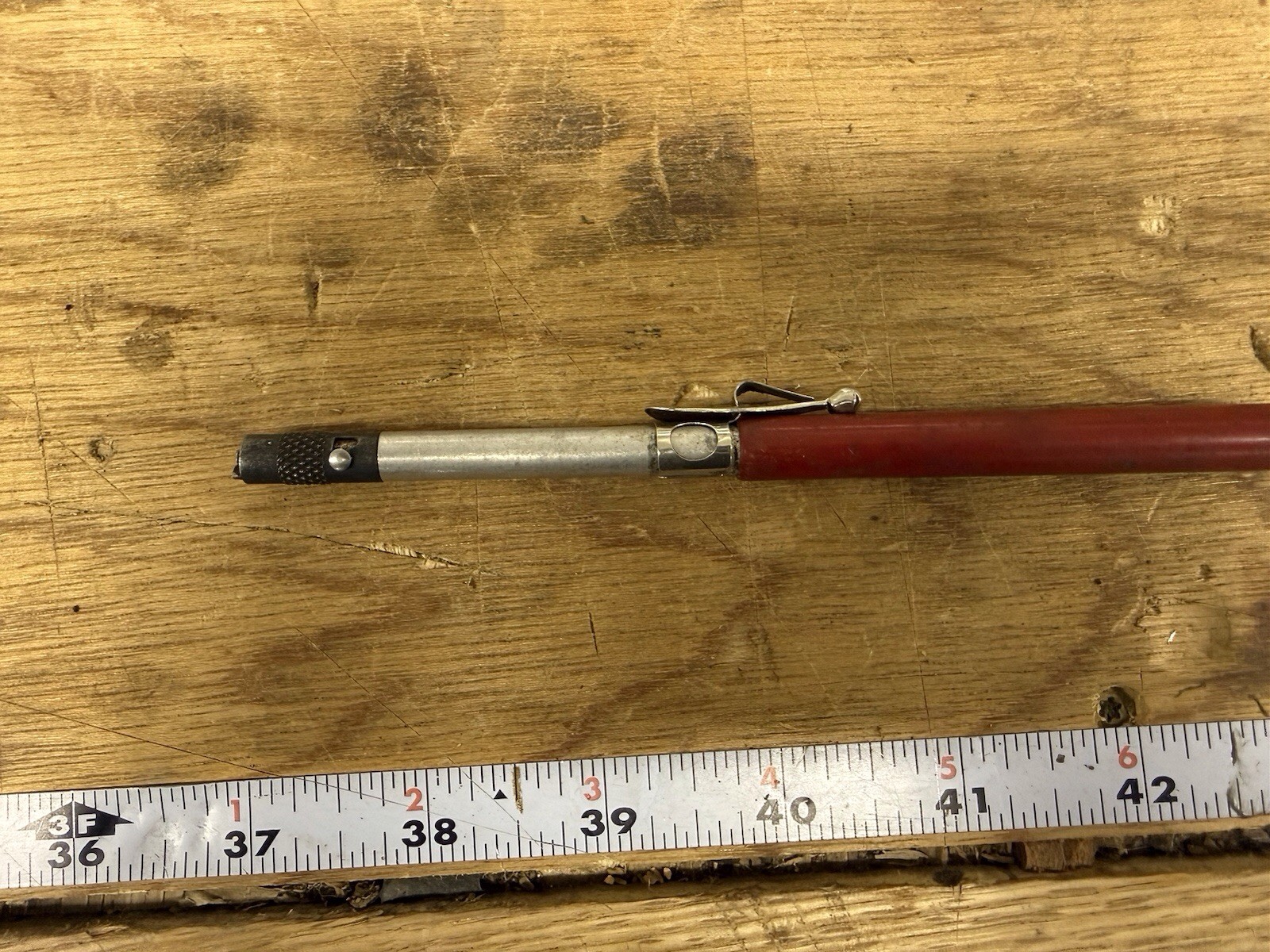 Vintage Made In USA Pocket Clip Screw Starter Red And Gray