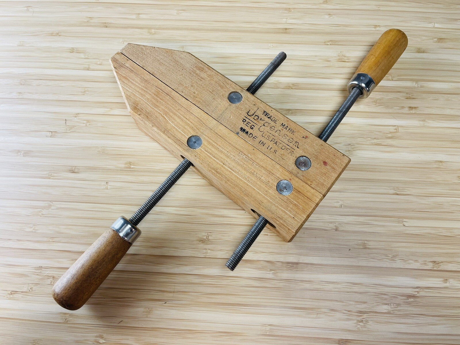 Vintage JORGENSEN Adjustable 10″ Wood Clamp Wooden Vice Carpenter Tool Working