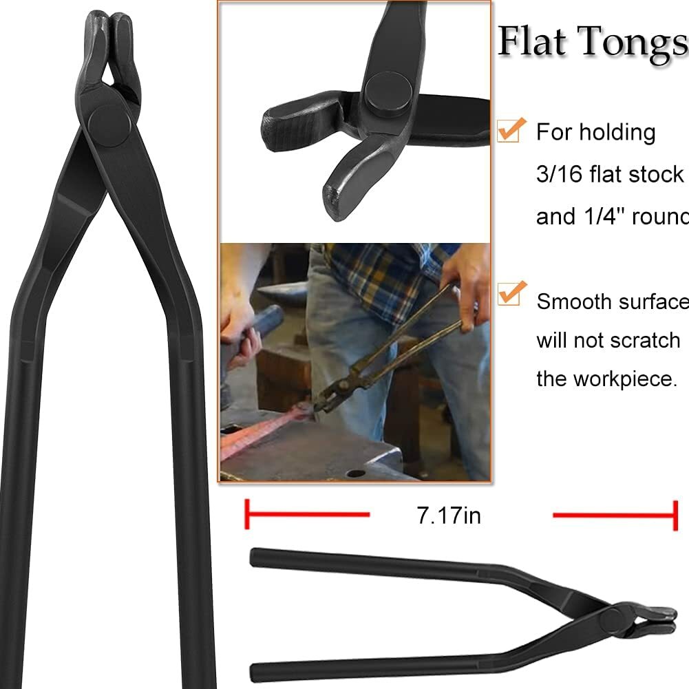 8PC Blacksmith Tongs Expert Replacement Tongs/Blacksmith Starter Tools Hook Jig