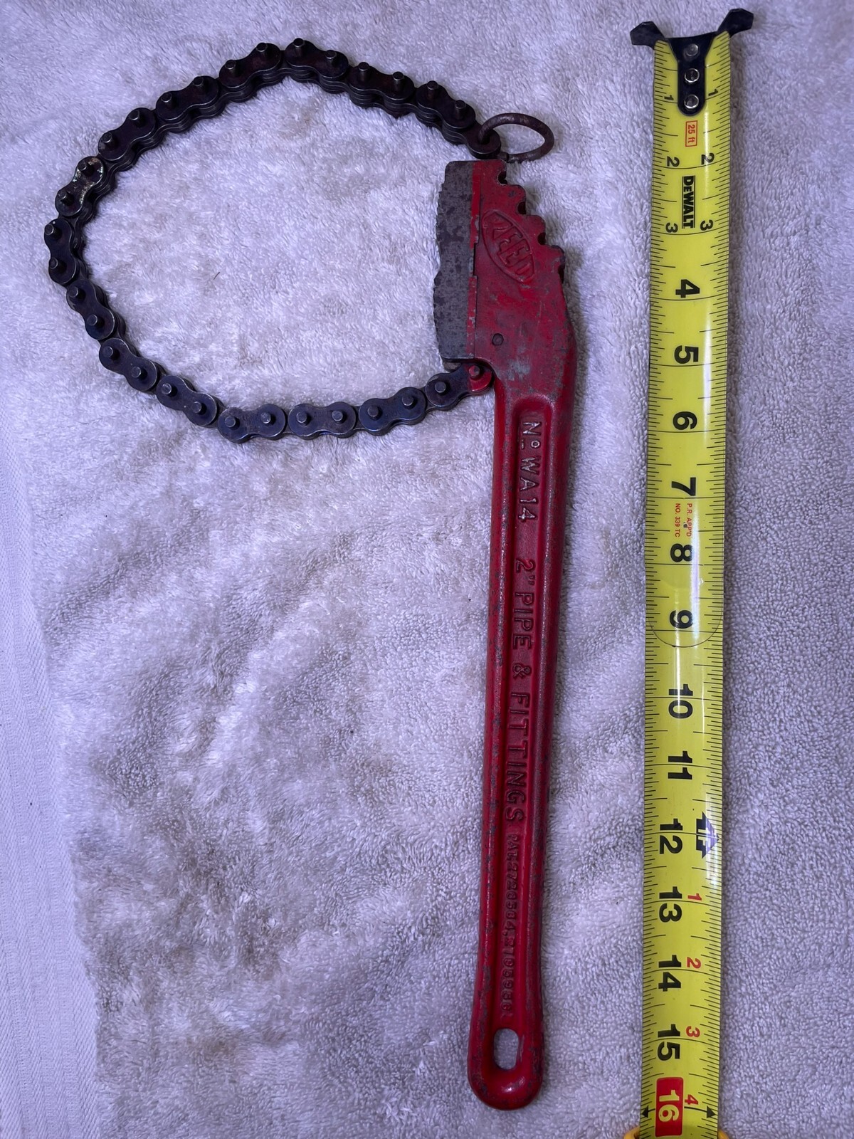 Vintage Reed MFG Co WA-14 Heavy Duty Chain Wrench 14″ Long, Made in USA