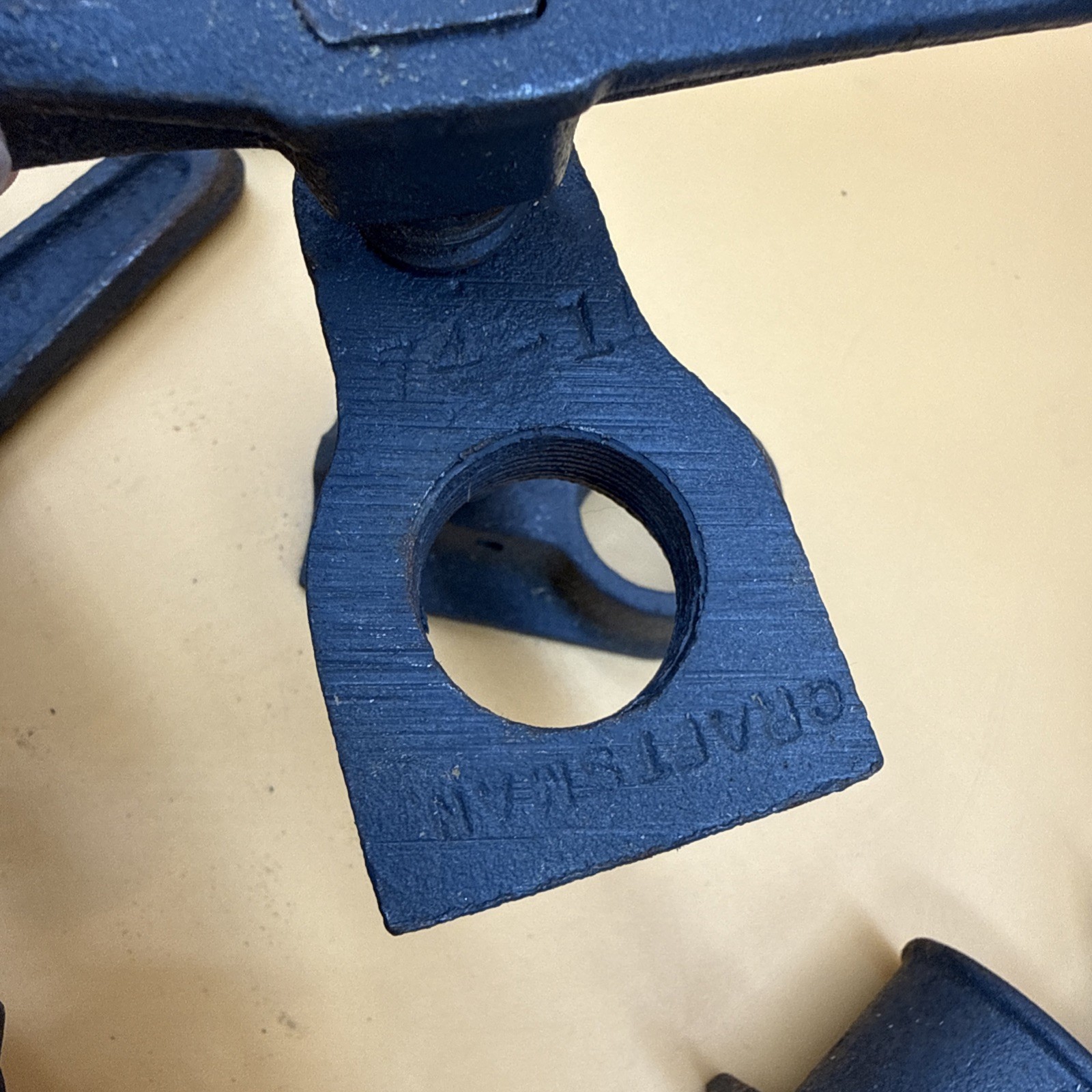 Vintage Craftman Pearlitic Deep 3″ C Clamp 66682 And Pipe Clamp Log USA Made