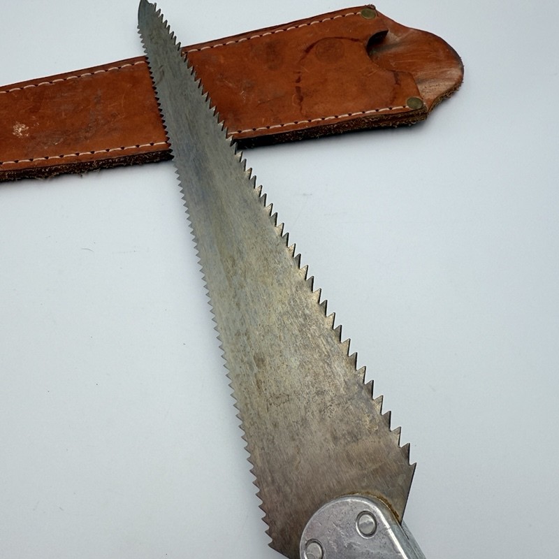 Vintage Knapp Sport Saw The Pioneer Co. Boise ID USA w/ Leather Sheath