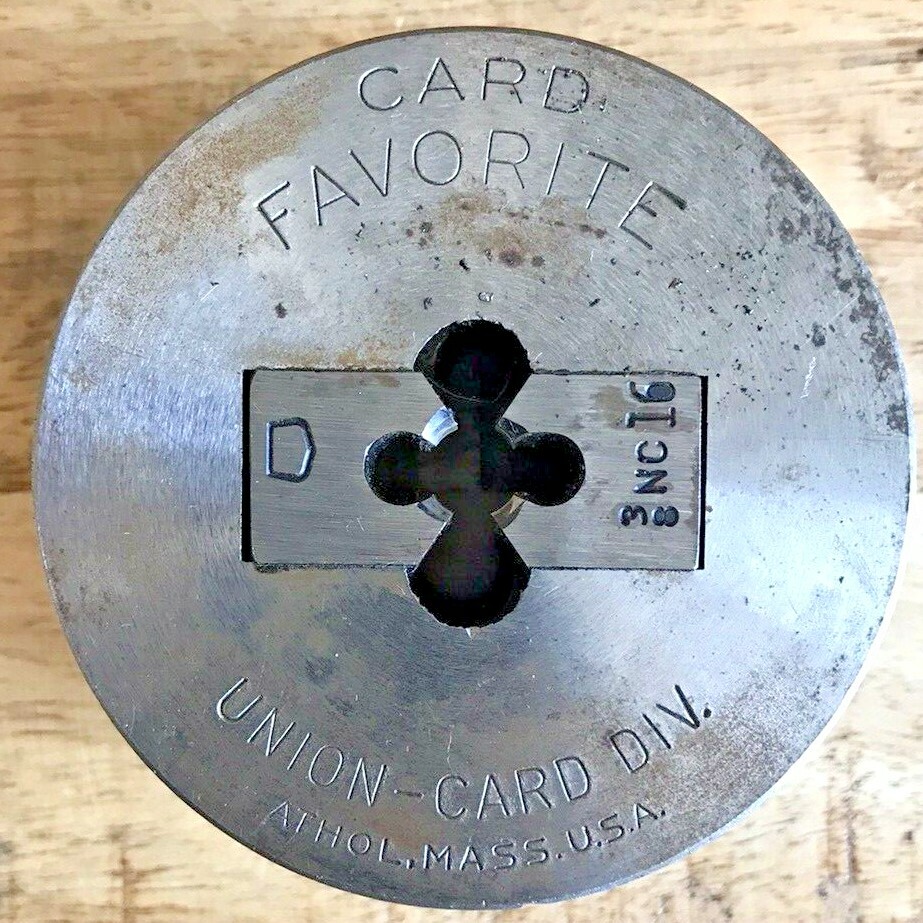 Vintage S.W. Card Favorite No.16 3/8 Round Die Stock Tap Tool, FAST SHIPPING!