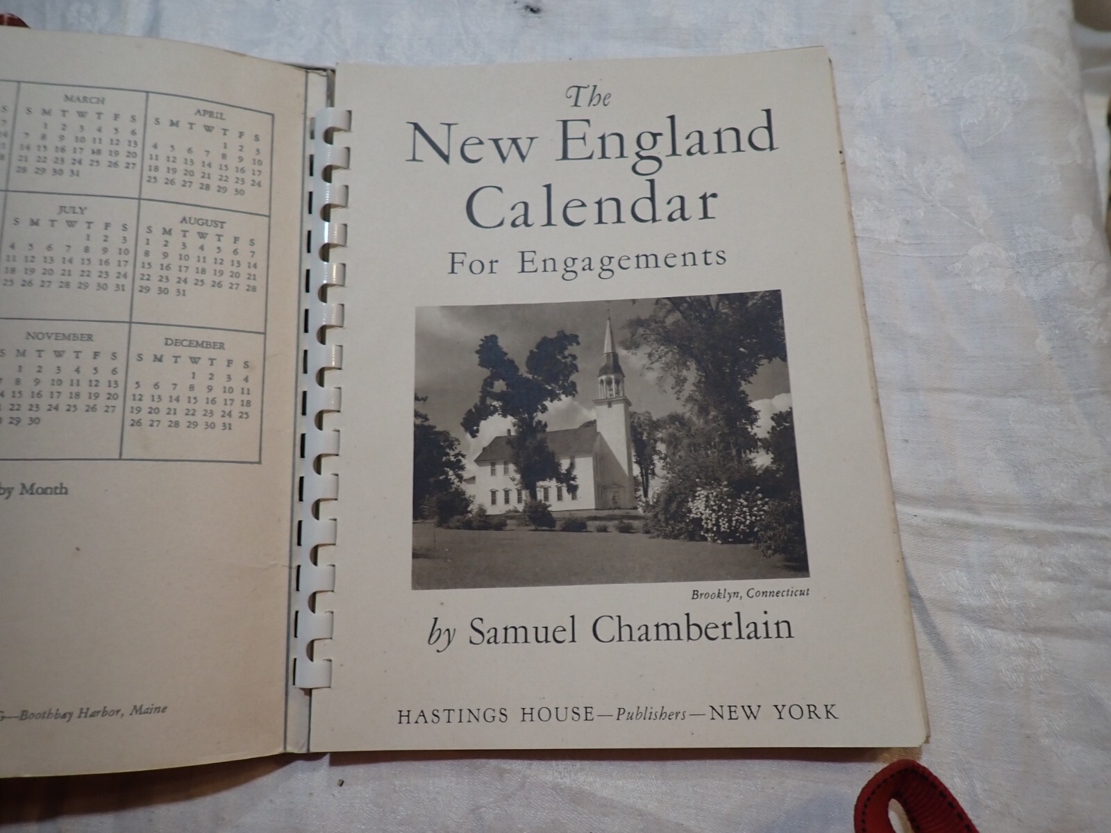 Vintage 1948 New England Calendar Datebook Journal NEW in box Hastings House