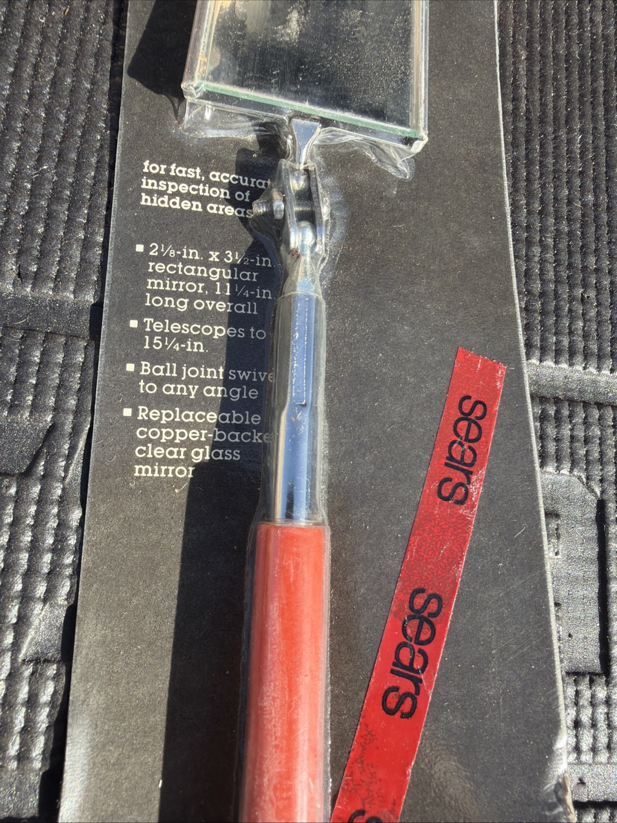 Sears Craftsman USA Nos Telescoping Inspection Mirror 4098 2”x3.5” Rectangle