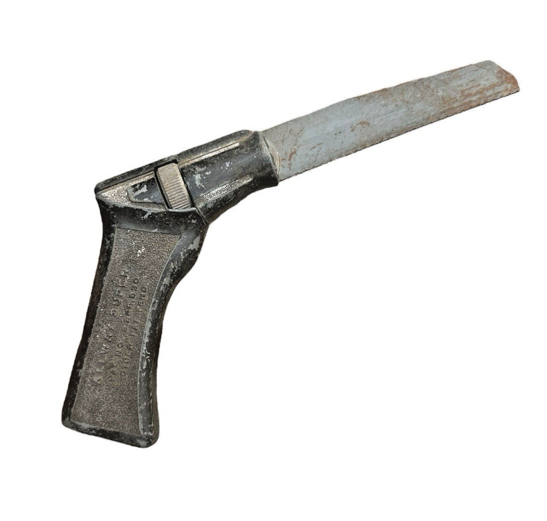 Vintage ALLWAY-SUPER Pistol Grip Keyhole Saw Hand Tool (Cast Iron Blade)