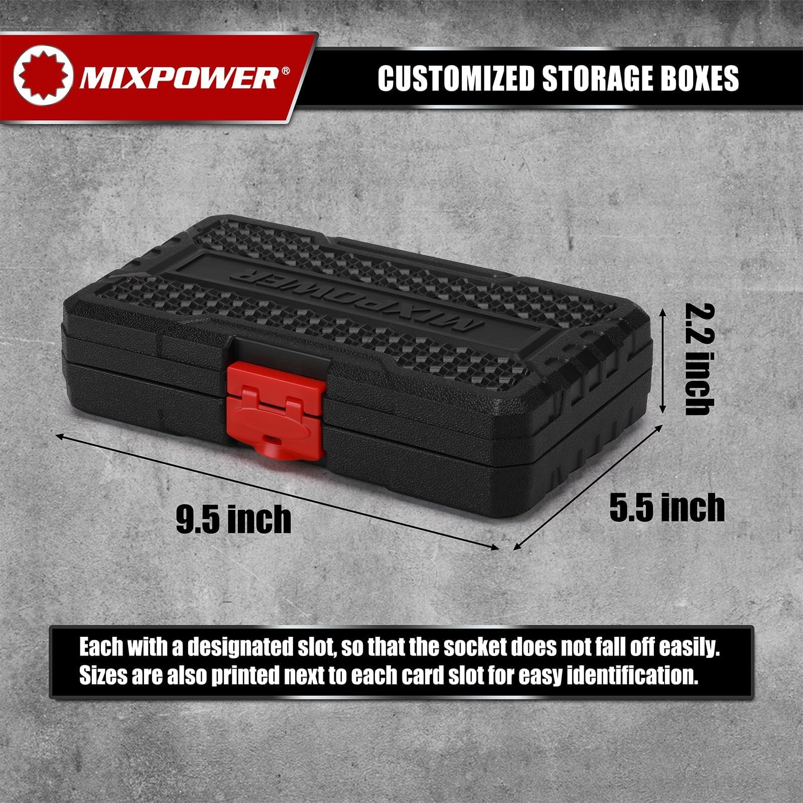 MIXPOWER 12 Pieces 3/8” Drive Semi-Deep Impact Socket Set,12 Point,SAE,5/16″…