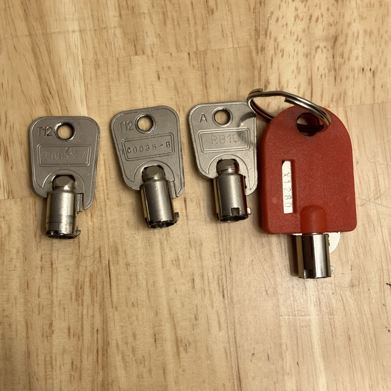 Redbox Key Set of Four: T12 TC0035-A, T12 TC0035-B, RB101 And Lightbox Key Set