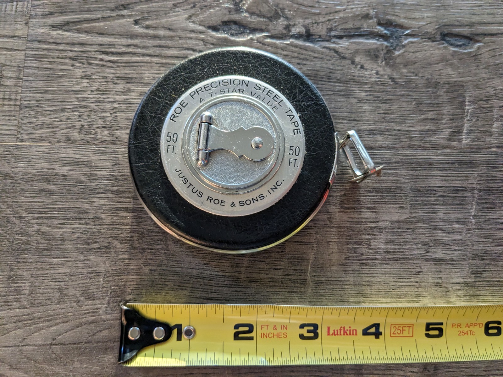2 Vintage Steel Tapes: K E Wyteface Rigitape #7420 20FT & Roe Precision 50FT