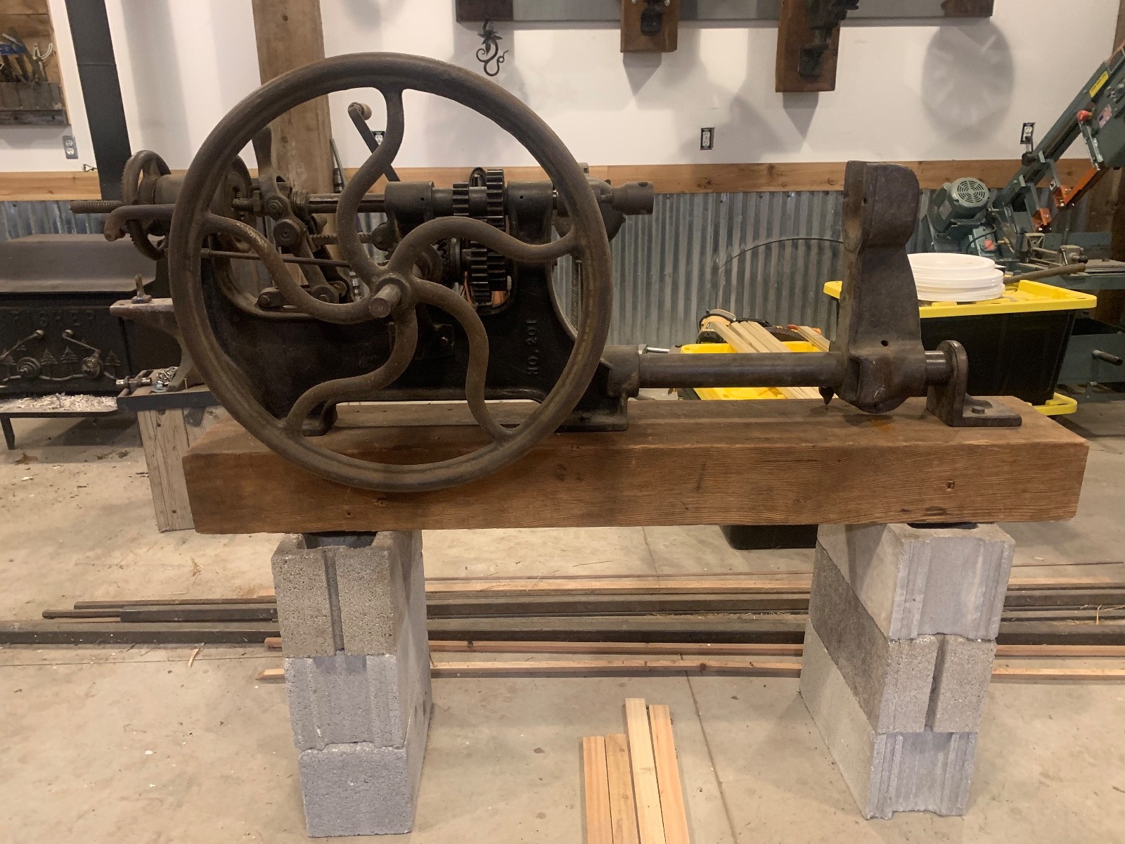 Antique Champion Blower & Forge Drill Press Wall Mount