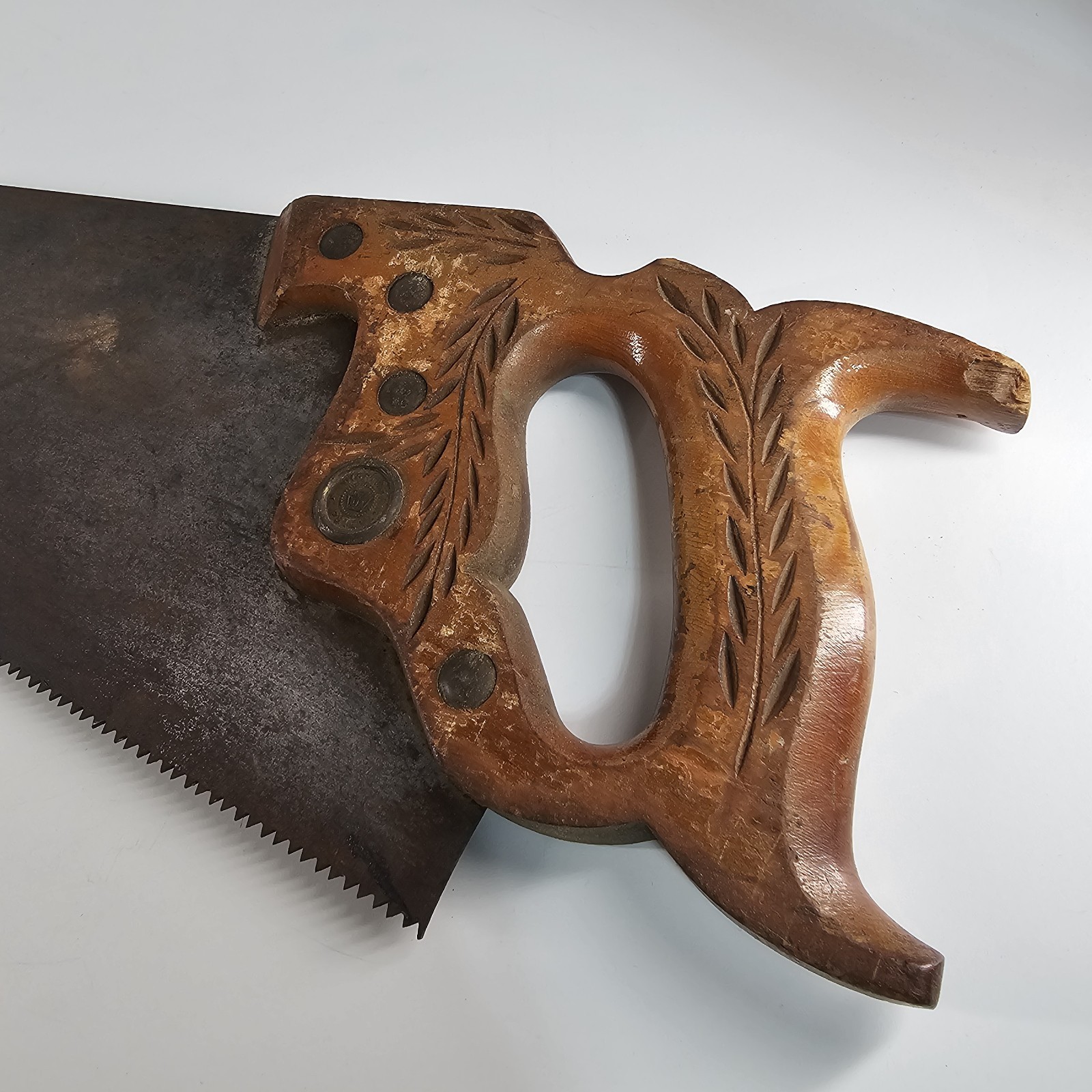 Antique Henry Disston Sons D-23 Hand Saw 8 TPI Straight Cross Cut Tool 26″ Inch